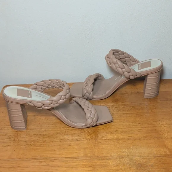 Dolce Vita Paily Braided Sandals Tan 3" Block Heel Summer Women's Size 6.5 - Picture 6 of 7